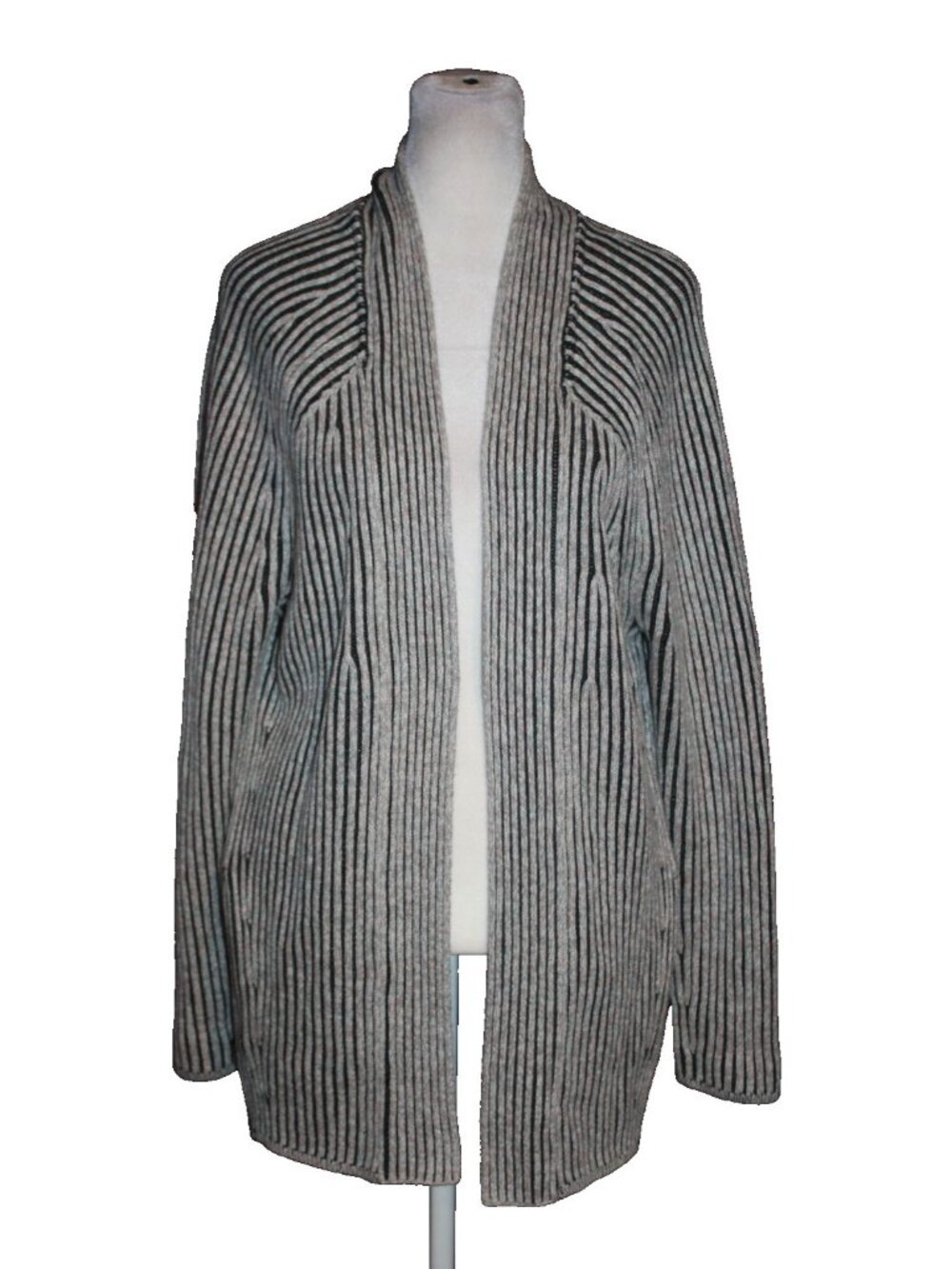 Lululemon Cashmere Blend Ribbed Cardigan Open-Front Sweater Gray Women's Size 6